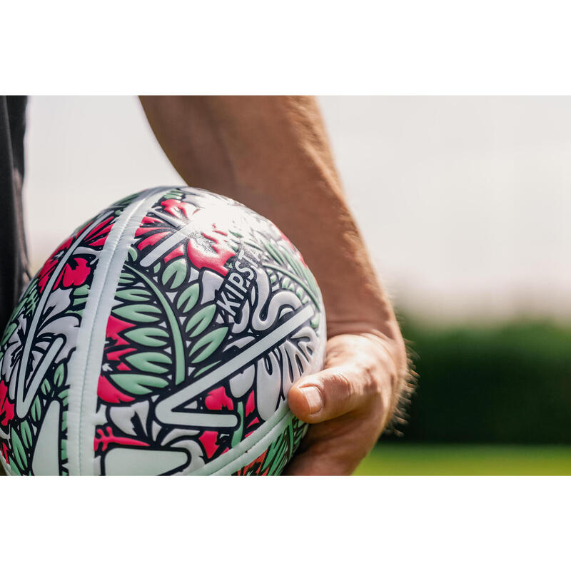 Size 3 Beach Rugby Ball - Tiki/Green/Pink/Blue