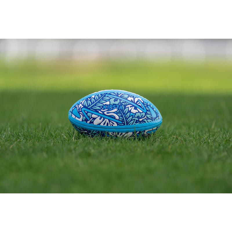 Beach-Rugbyball Grösse 1 Midi - R100 Tropical blau/weiss