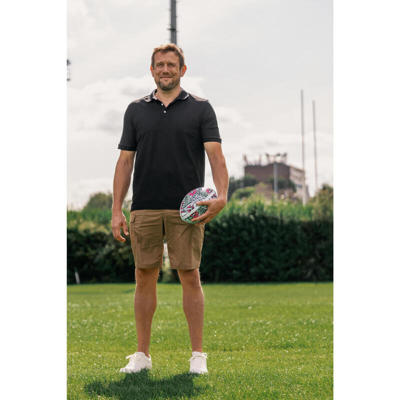 Minge de rugby plajă, mărimea 3, Tiki verde alb roz