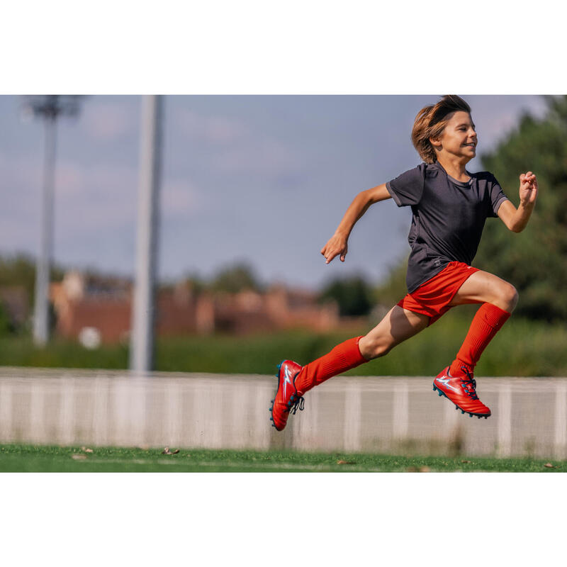 Chaussettes hautes de rugby enfant R500 rouge