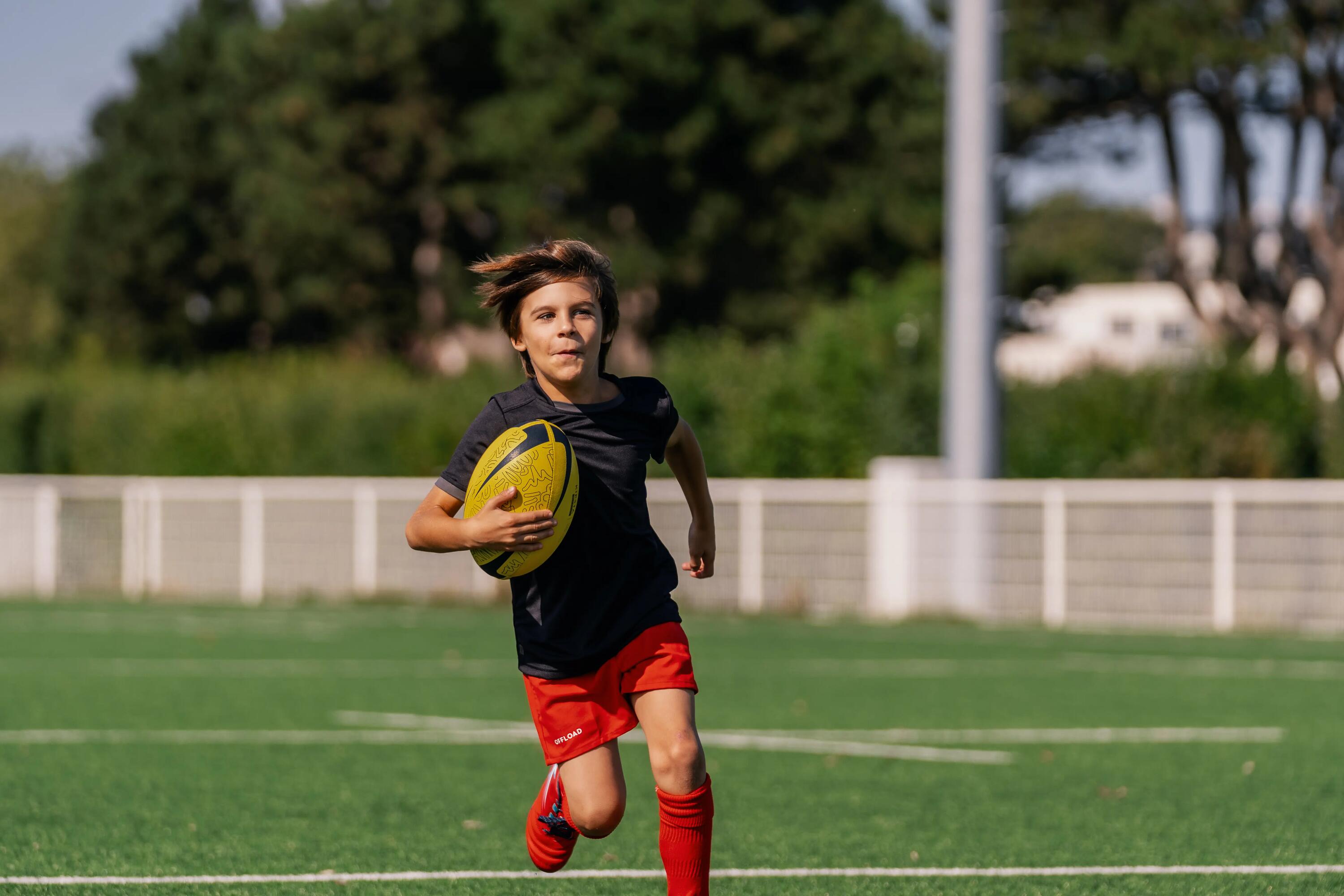 Koszulka do rugby krótki rękaw dla dzieci R100 3/12