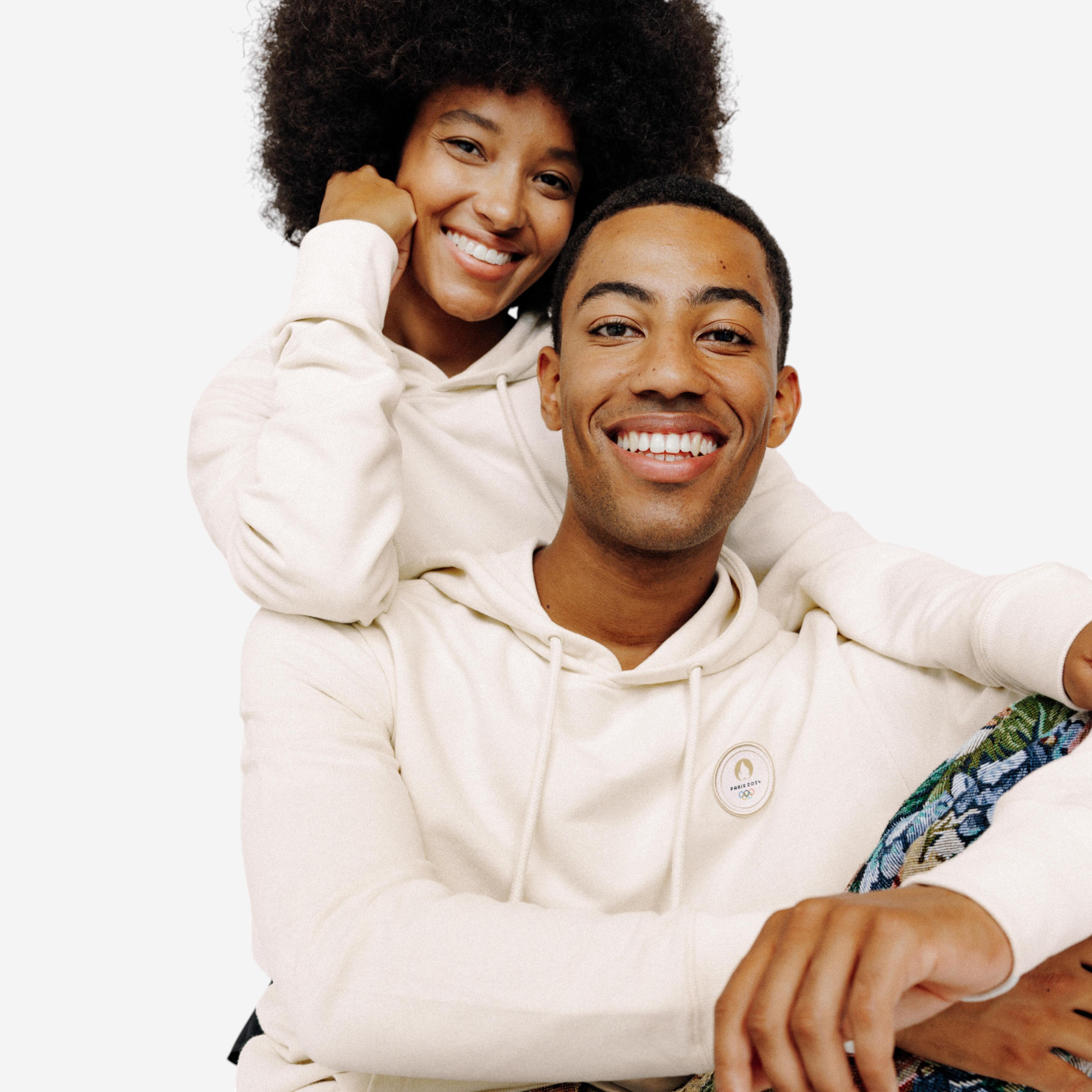 Paris 2024-decathlon - Sweat À Capuche Paris 2024 Adulte Mixte Blanc Cassé - Sweat-shirt - Jeux Olympiques Paris 2024 - Blanc - 48 Xl - Decathlon
