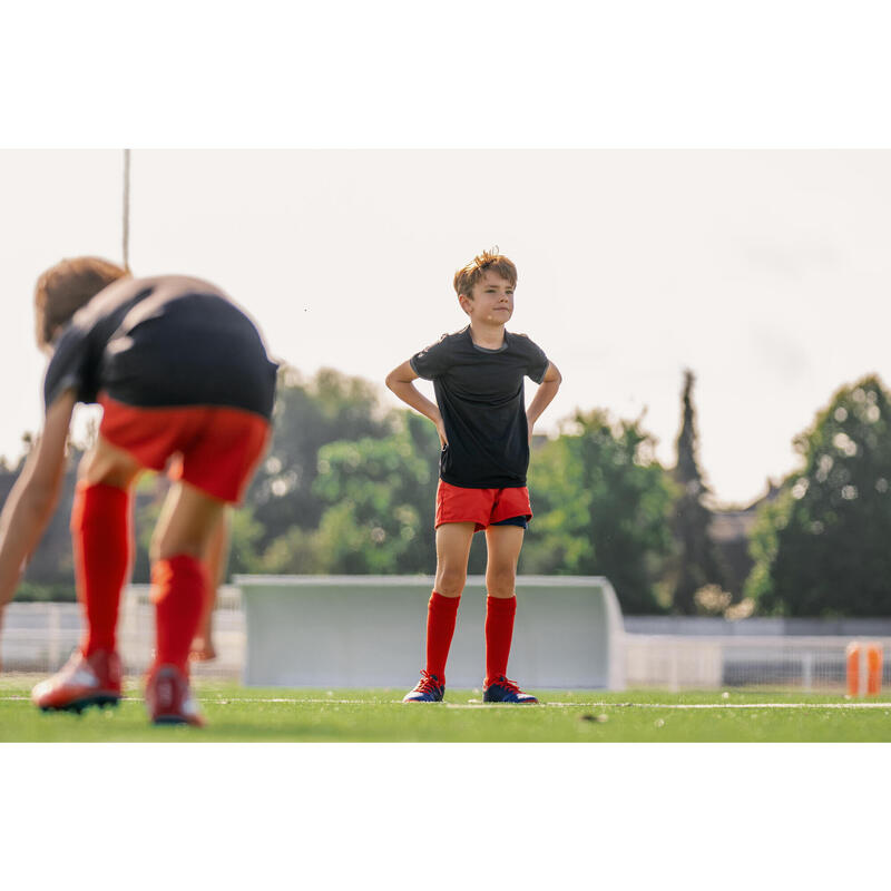 Chaussettes hautes de rugby enfant R500 rouge