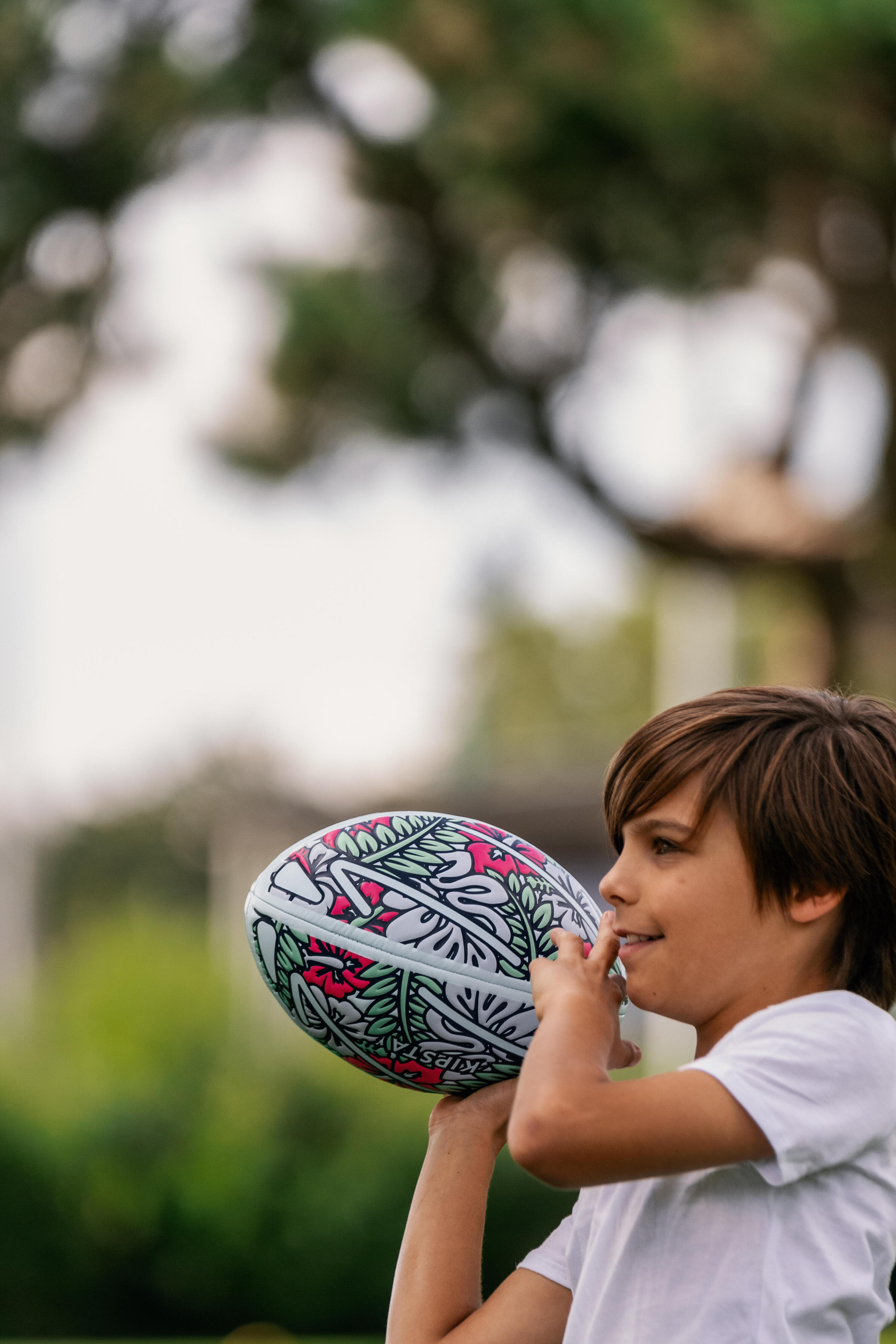 Pallone beach rugby TIKI taglia 3 verde-bianco-rosa 9/13