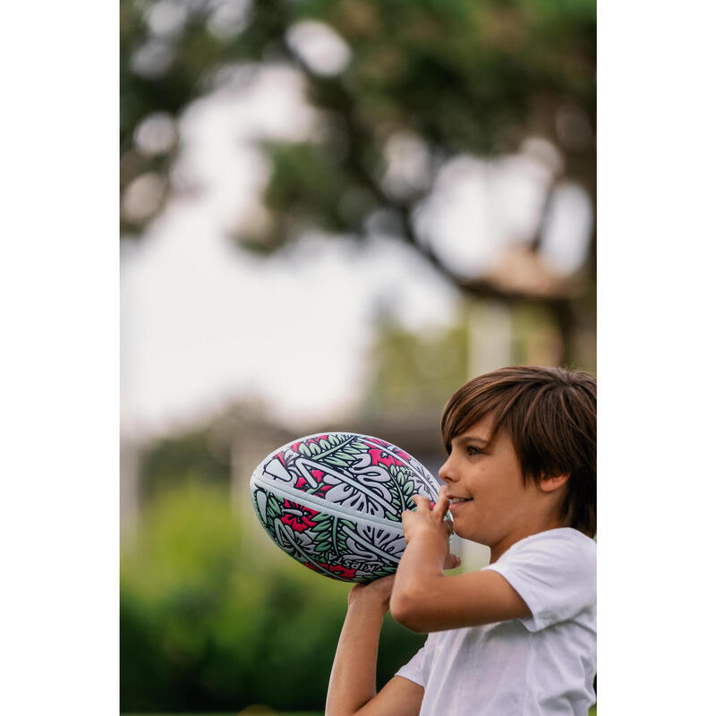 Size 3 Beach Rugby Ball - Tiki/Green/Pink/Blue