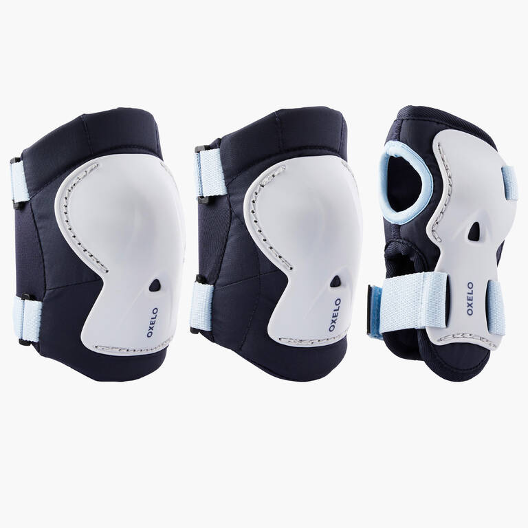 ក្មេង 2 x 3-Piece Inline ជិះស្គី/ស្កូតឺ  Skateboard Protective Gear Play - ពណ៌ខៀវ