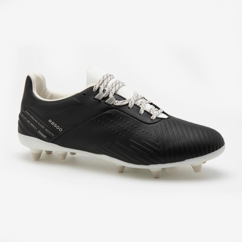 Rugbyschoenen voor volwassenen Advance R500 FG zwart