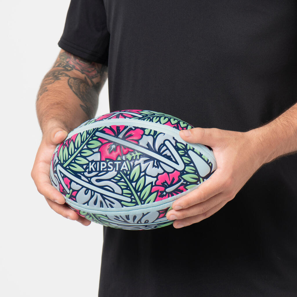 Size 3 Beach Rugby Ball - Tiki/Green/Pink/Blue