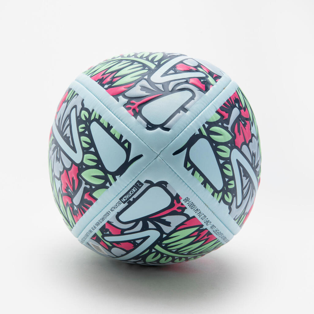 Size 3 Beach Rugby Ball - Tiki/Green/Pink/Blue