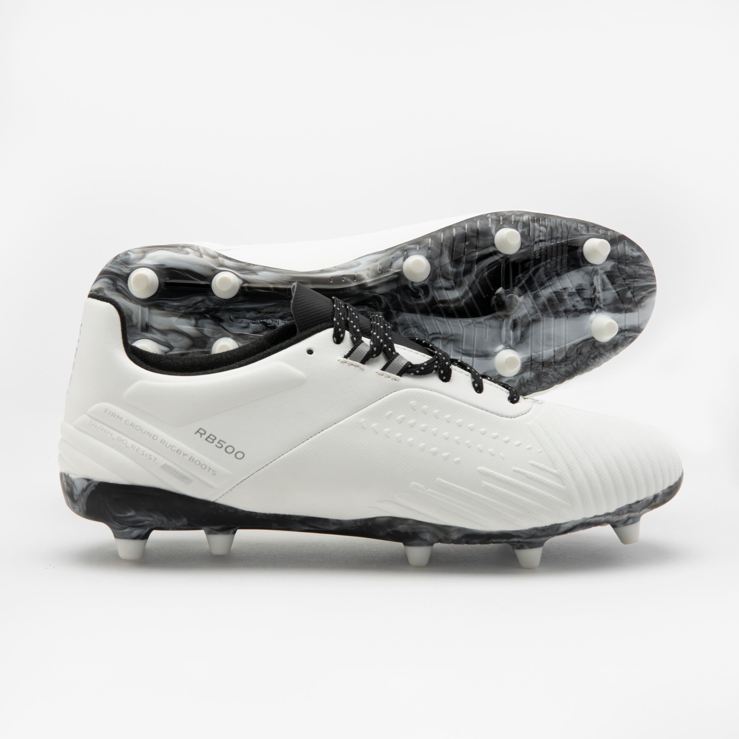 Offload - Chaussure De Rugby Adulte - Advance R500 Blanc - Chaussures De Rugby - Rugby / Sports Gaeliques - Beige-blanc-noir - 43 - Decathlon