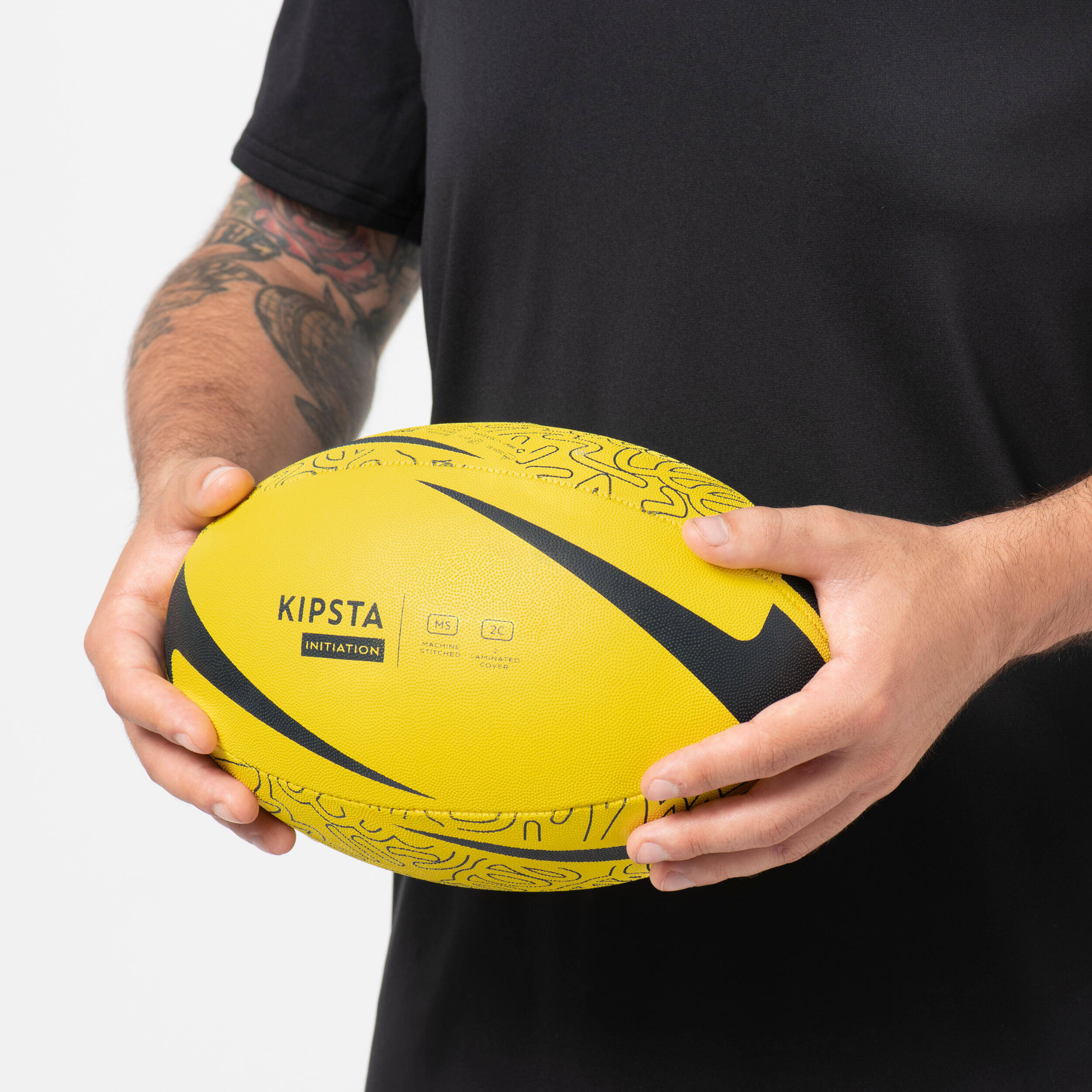 Kids' Rugby Ball R100 Initiation Light Size 3 - Yellow -  4