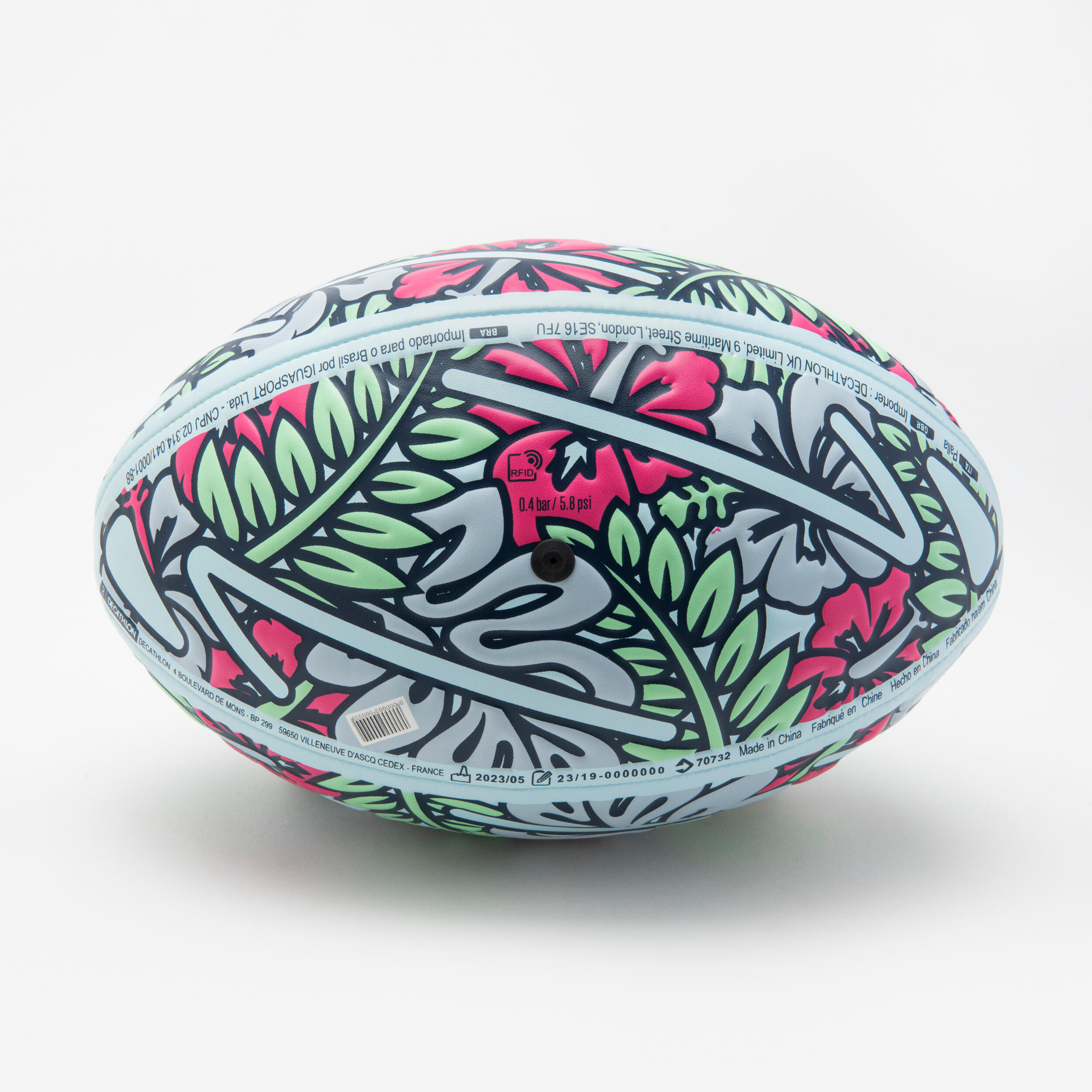 Size 3 Beach Rugby Ball - Tiki/Green/Pink/Blue 3/5