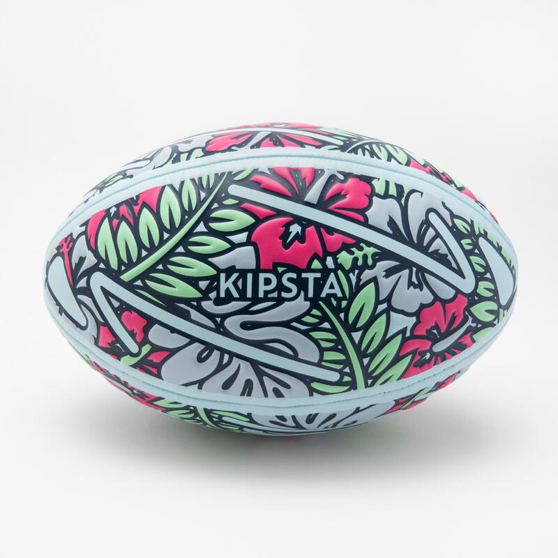 BALÓN DE RUGBY PLAYA - TIKI TALLA 3 VERDE/ROSA/AZUL