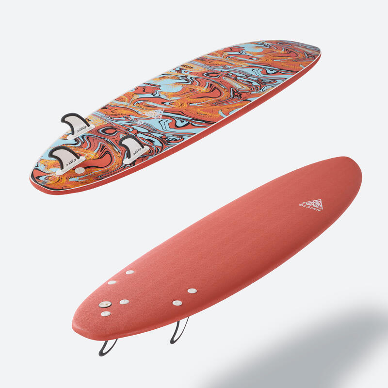 Surfboard Schaumstoff Kinder und Erwachsene 7' - 500 Soft orange