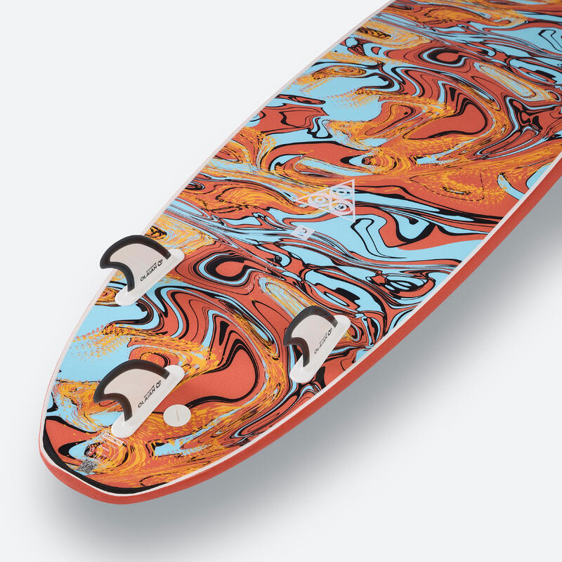 Surfboard Schaumstoff Kinder und Erwachsene 7' - 500 Soft orange