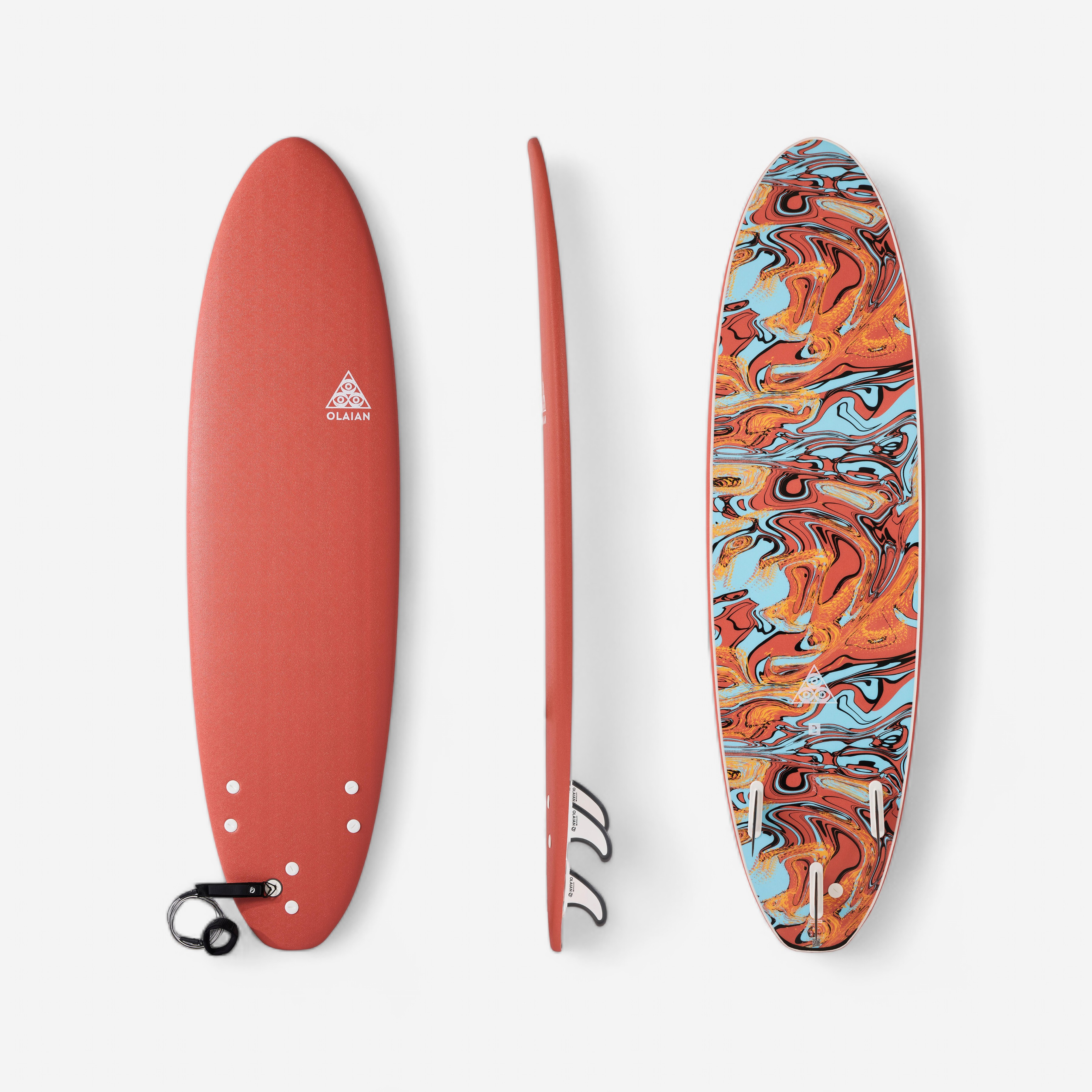 Planche de surf mousse 7' - 500 orange - Sports de glisse - OLAIAN- Clubs - Entreprises - Collectivités - Associations