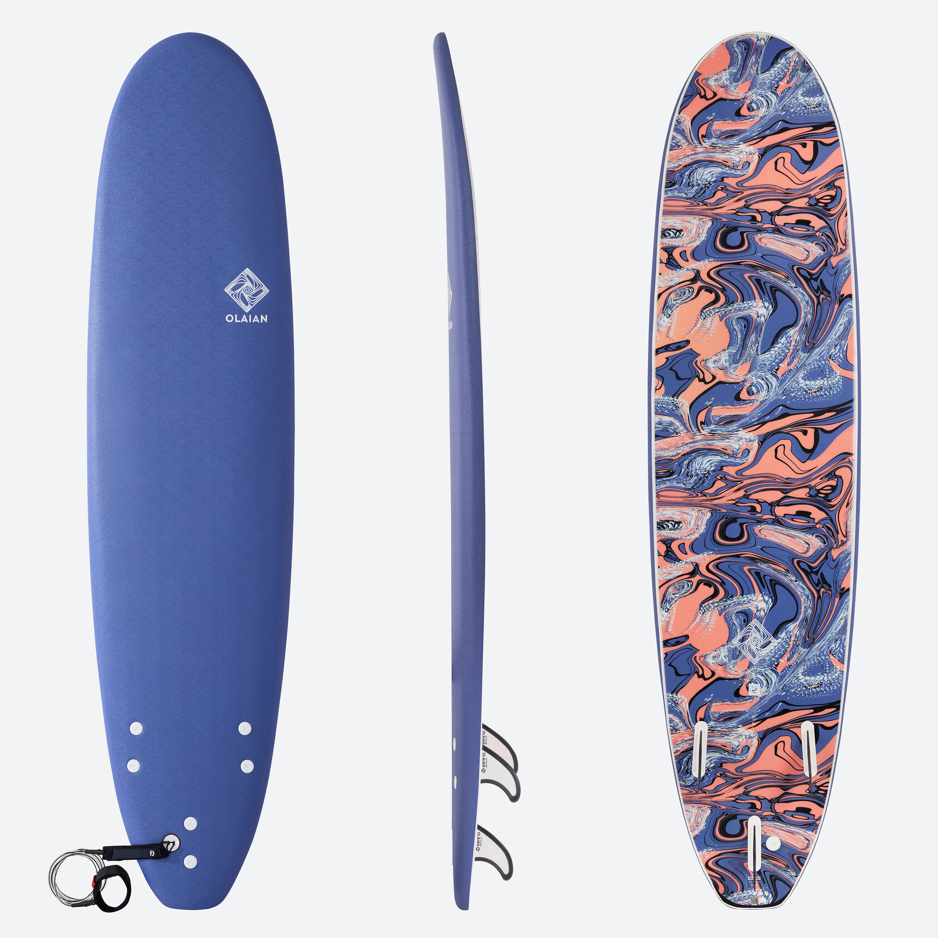 OLAIAN Foam surfboard 7'8" - 500 blue