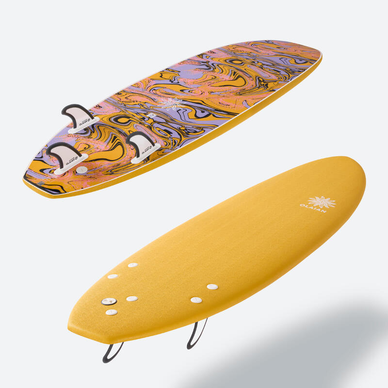 Surfboard Schaumstoff Kinder und Erwachsene 6' - 500 Soft gelb