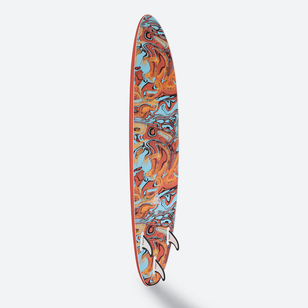 FOAM SURFBOARD 500 7'. Supplied with 1 leash and 3 fins.