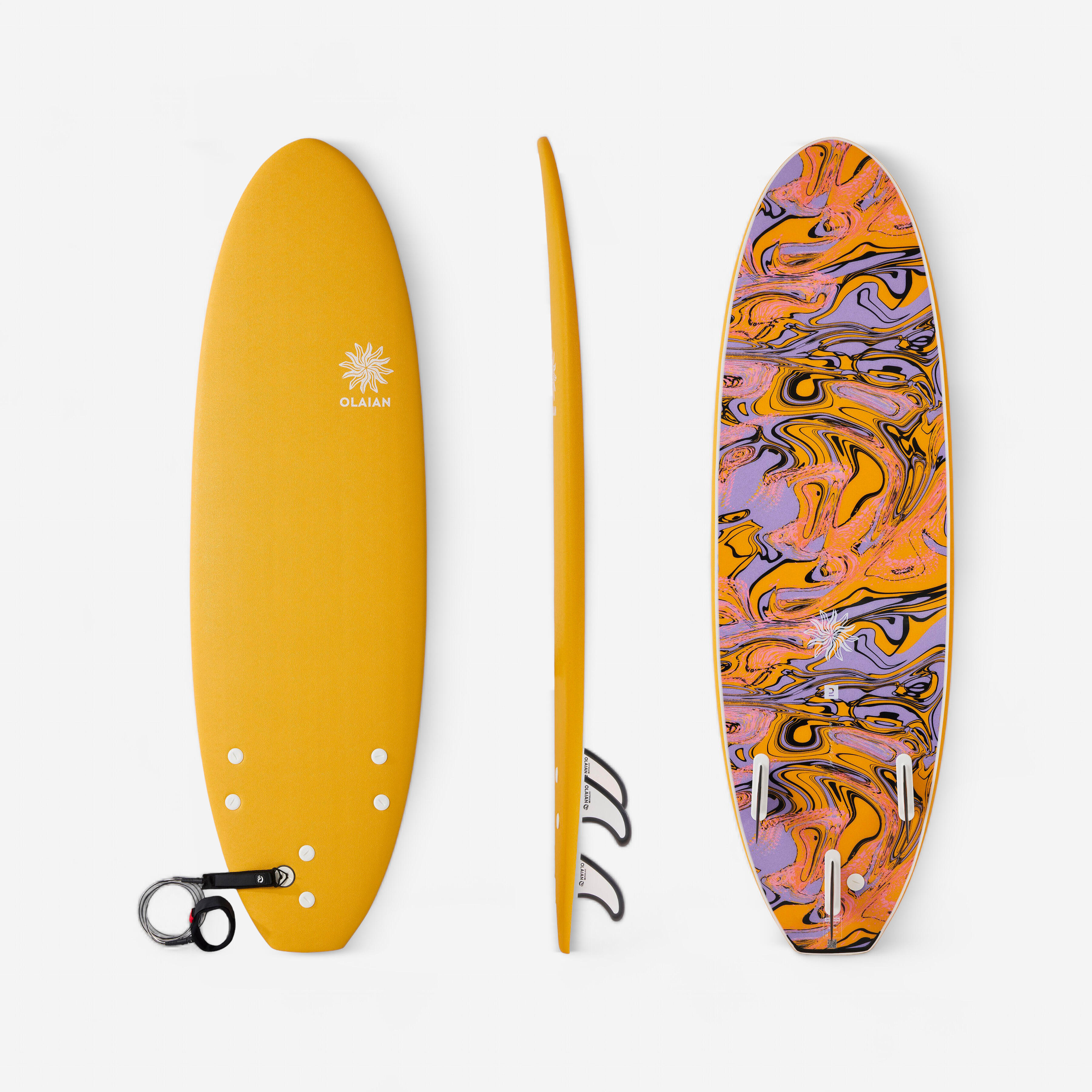 Olaian - Planche De Surf Mousse 6' - 500 Jaune - Planche De Surf - Surf Bodyboard Ski Nautique - - Taille Unique - Decathlon
