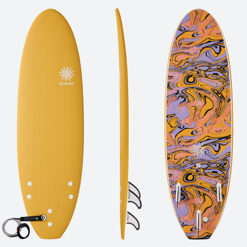 Prancha de surf em espuma 6" - 500 amarelo