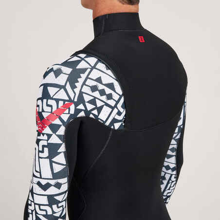 Men's surfing wetsuit 4/3 mm neoprene - 900 team rider black