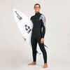 Men's surfing wetsuit 4/3 mm neoprene - 900 team rider black