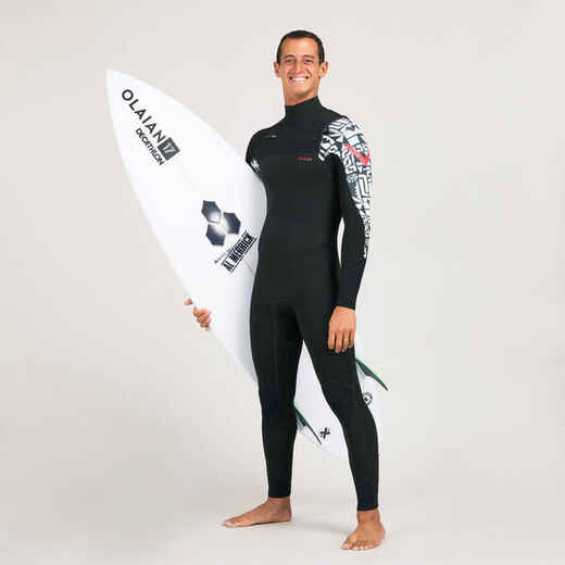 
      Men's surfing wetsuit 4/3 mm neoprene - 900 team rider black
  