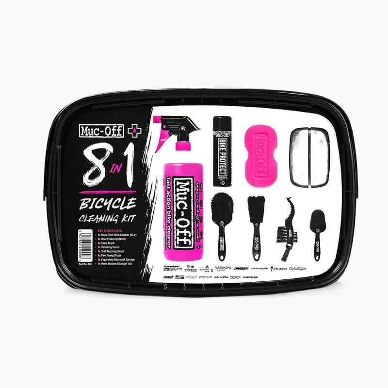 8 in 1 Bicycle Cleaning Kit with Brushes, Sponges and Cleaners MUC OFF