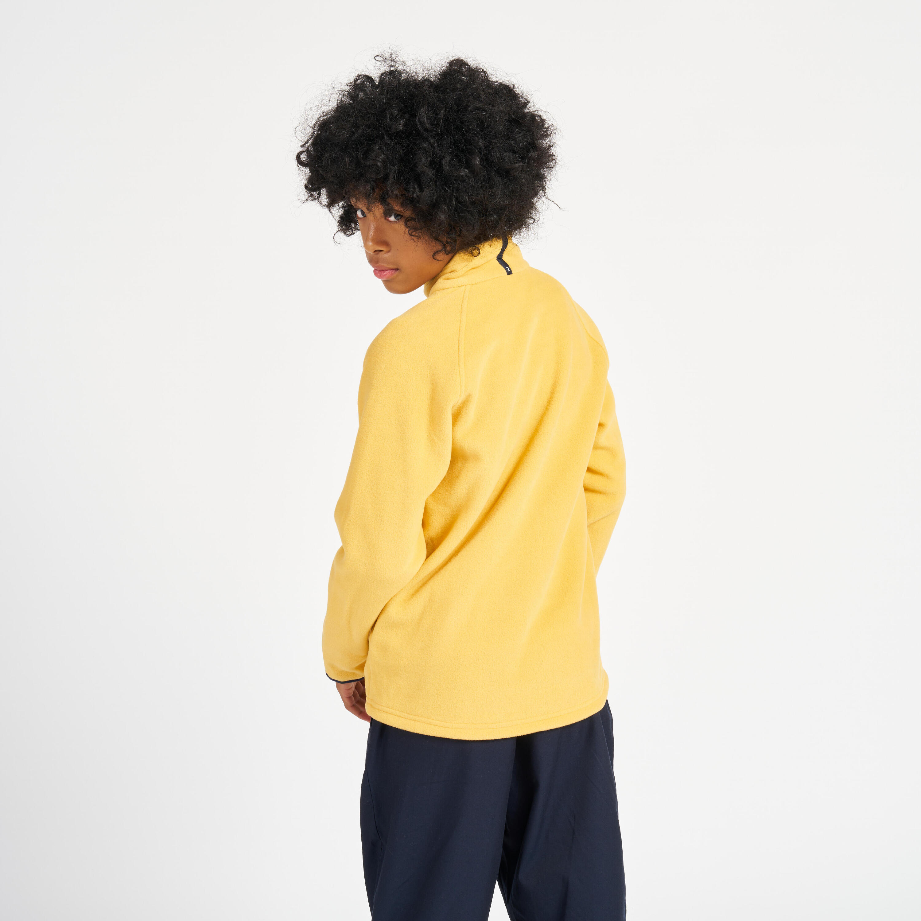 Kids warm fleece sailing jacket 100 - Yellow 3/14