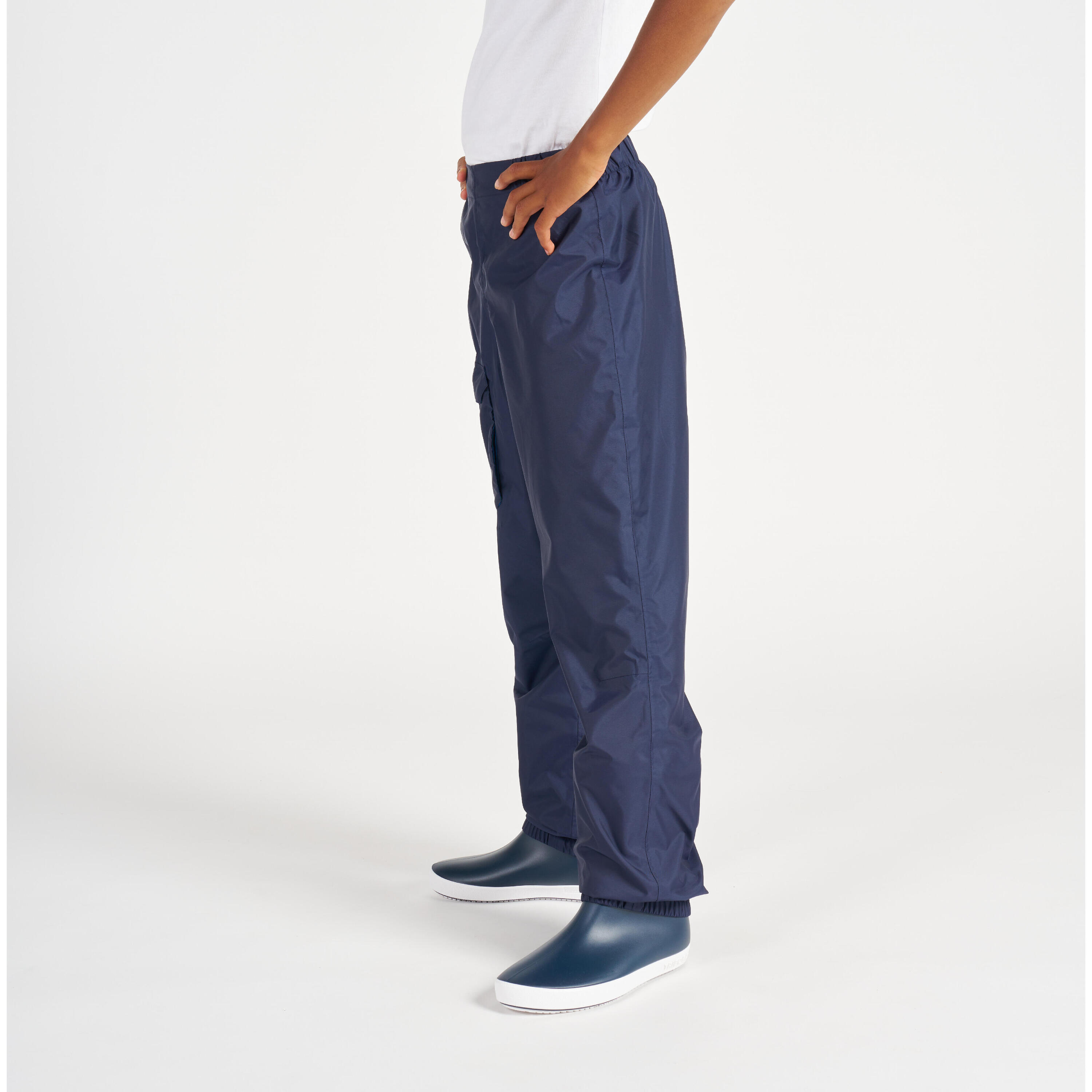 Kids' Overtrousers Sailing 100 Navy blue 2/15