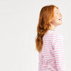 Gestreept T-shirt met lange mouwen zeilen meisjes Sailing 100 wit/lavendelblauw