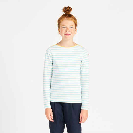 
      Girl's Sailing Long-sleeved T-Shirt - Sailor Sailing 100 - White Mint
  