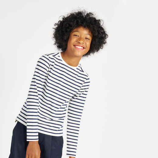 
      Boys' Sailing Long-sleeved T-shirt Sailing 100 blue and white stripes
  