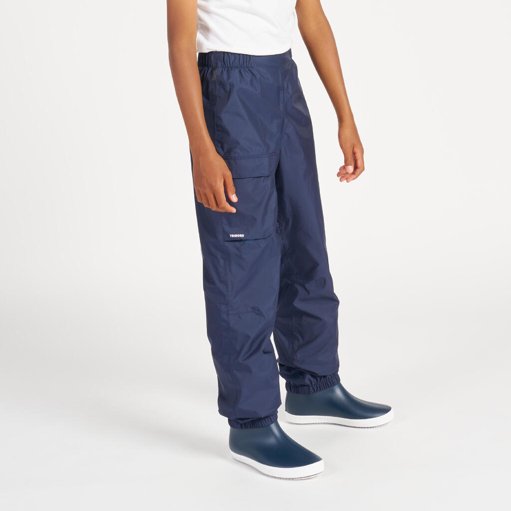 Kids' Overtrousers Sailing 100 Navy blue