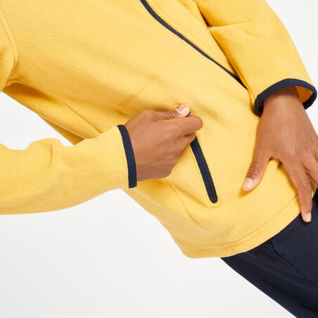 Žuta eko-dizajnirana jakna za jedrenje od flisa za dečake 100