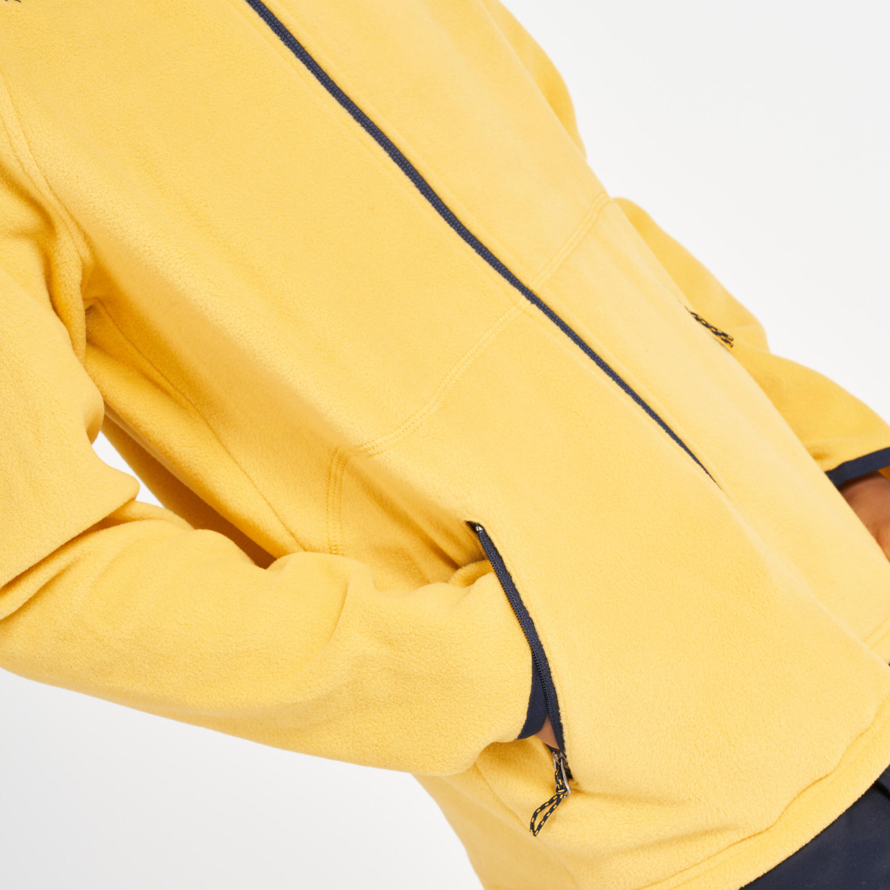 Kids warm fleece sailing jacket 100 - Yellow 7/14