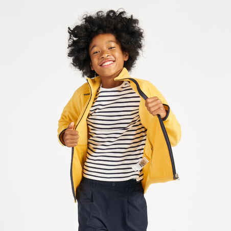 Kids warm fleece sailing jacket 100 - Yellow