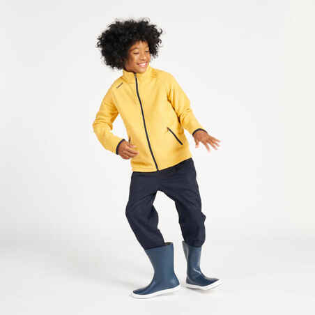 Boys Girls’ warm eco-design fleece sailing jacket 100 - Yellow