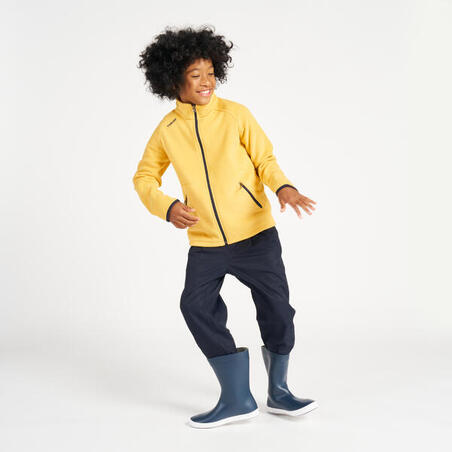 Žuta eko-dizajnirana jakna za jedrenje od flisa za dečake 100