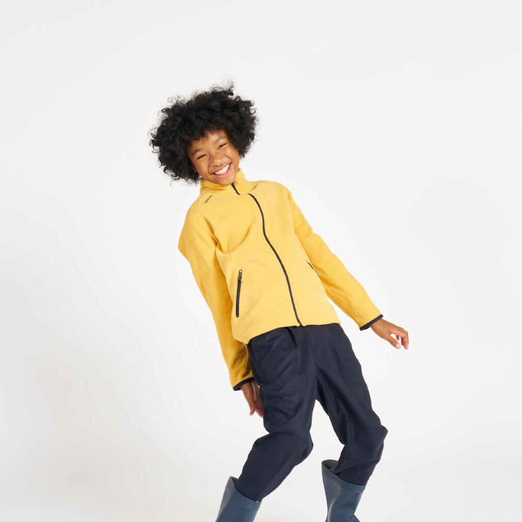 Kids warm eco-design fleece sailing jacket 100 - Yellow