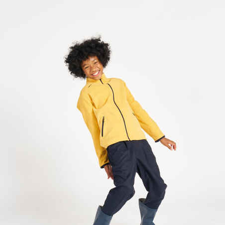 Kids warm fleece sailing jacket 100 - Yellow