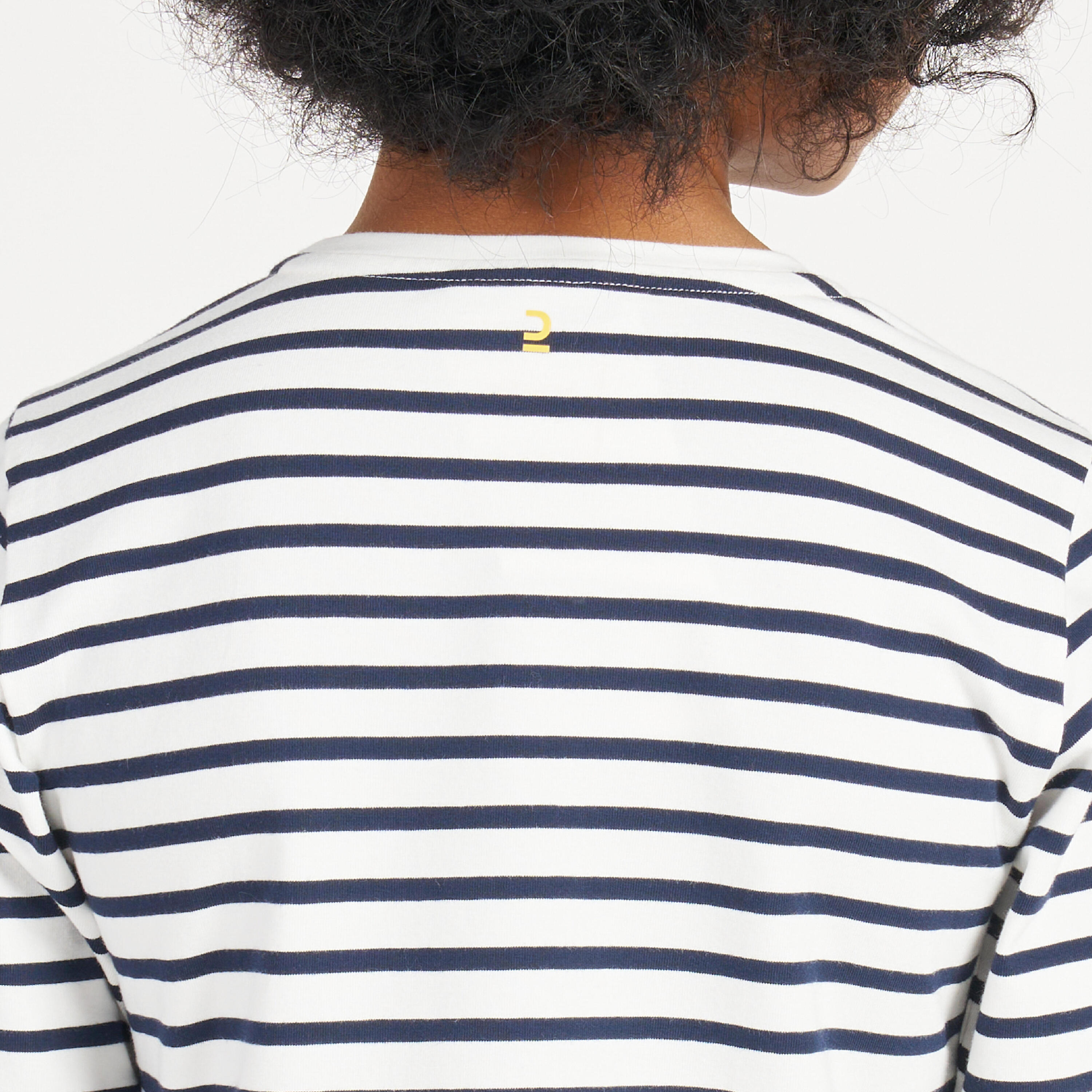 Boys' Sailing Long-sleeved T-shirt Sailing 100 blue and white stripes 8/14