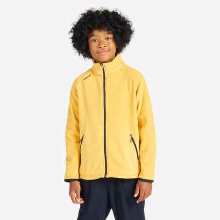 Kids warm fleece sailing jacket 100 - Yellow