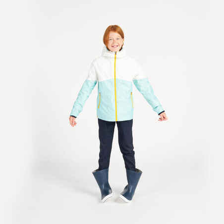 Kid's sailing waterproof jacket - wet-weather jacket SAILING 100 mint white