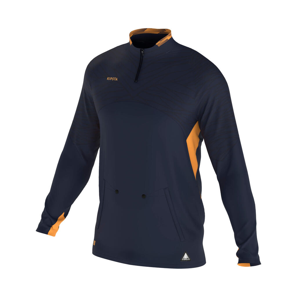 Damen/Herren Fußball 1/2 Zip Sweatshirt - CLR blau