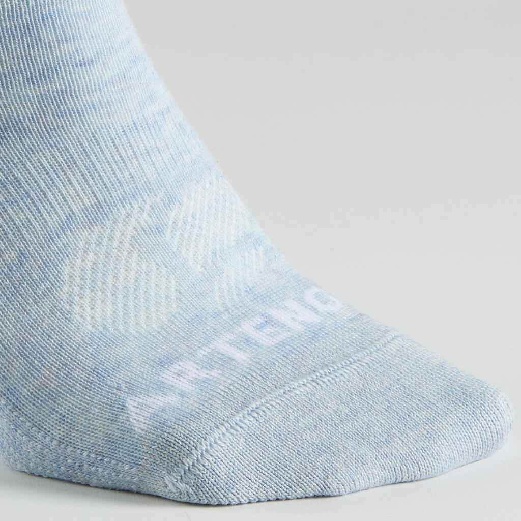 Chaussettes de sport basses Artengo RS 160 motif rose lot de 3.