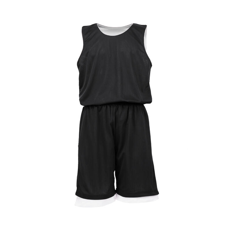 Completo basket reversibile adulto nero-bianco