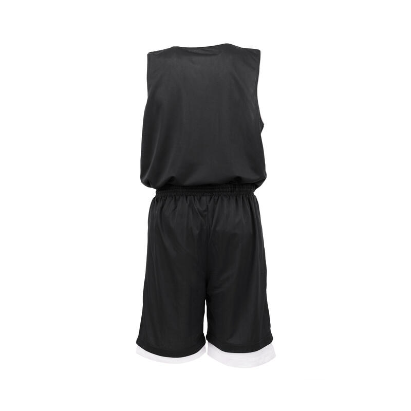 Completo basket reversibile junior nero-bianco