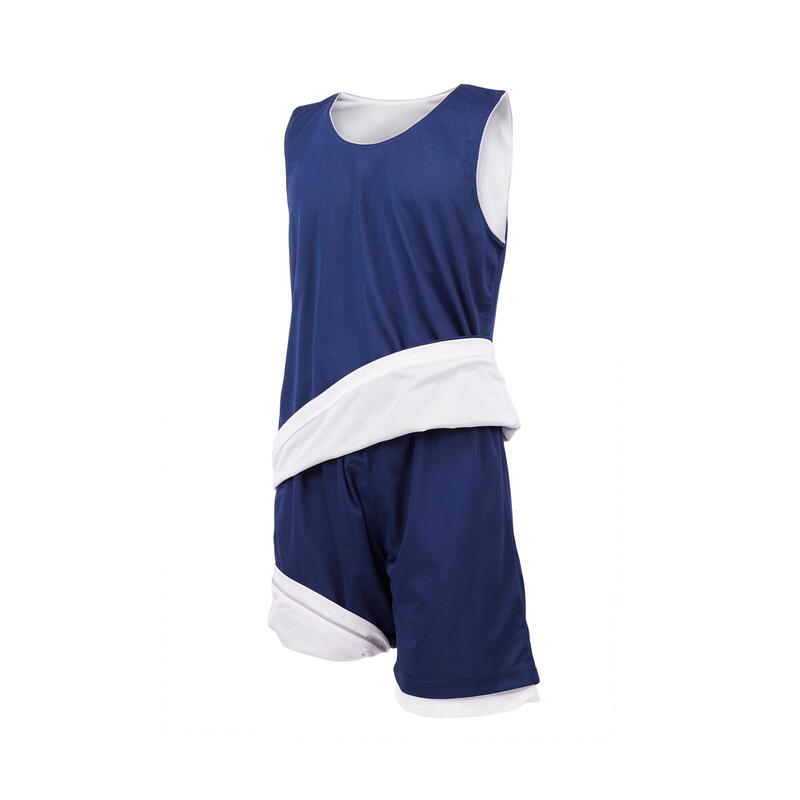 Completo basket reversibile junior navy-bianco